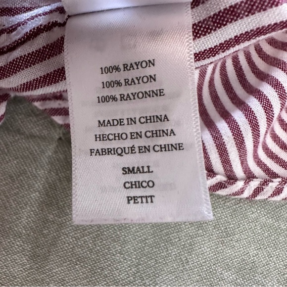 Rails Women’s Striped Heart Embroidered Button Down Blouse S Coquette Preppy - Picture 8 of 11